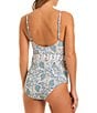 Color:White Multi - Image 2 - Sweetness Overload Floral Print Sweet Overload Tie Front One Piece Swimsuit