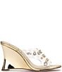 Color:Clear - Image 2 - Ganisa Clear Jeweled Wedge Dress Sandals