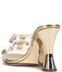 Color:Clear - Image 4 - Ganisa Clear Jeweled Wedge Dress Sandals