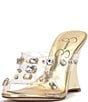 Color:Clear - Image 5 - Ganisa Clear Jeweled Wedge Dress Sandals