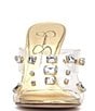 Color:Clear - Image 6 - Ganisa Clear Jeweled Wedge Dress Sandals