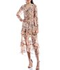 Color:Wild Paisley - Image 1 - Harmony Long Sleeve Floral Smocked Ruffle Maxi Dress