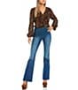 Color:Jayda - Image 3 - High Rise Pull-On Flare Jeans