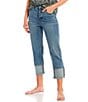 Color:Whirlpool - Image 1 - High Rise Throwback Frayed Detail Crop Straight Jeans