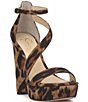Color:Natural - Image 1 - Iley Leopard Print Platform Dress Sandals