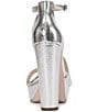 Color:Silver - Image 3 - Iley Snake Embossed Platform Dress Sandals