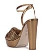 Color:Bronze - Image 4 - Immie Ankle Strap Embossed Platform Dress Sandals