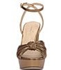 Color:Bronze - Image 5 - Immie Ankle Strap Embossed Platform Dress Sandals