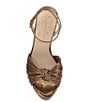 Color:Bronze - Image 6 - Immie Ankle Strap Embossed Platform Dress Sandals