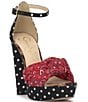 Color:Red Muse - Image 1 - Islyn Printed Knotted Platform Sandals