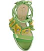 Color:Bright Green - Image 5 - Iyla Flower Rhinestone Metallic Platform Dress Sandals