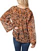 Color:Speckled Cheetah - Image 2 - Jenna Cheetah Print Long Wide Sleeve Pullover Top