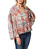 Color:Paisley Patch - Image 1 - Jenna Printed Long Wide Sleeve Pullover Top