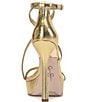 Color:Gold - Image 3 - Jewelria Snake Embossed Strappy Platform Dress Sandals