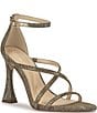 Jessica Simpson Kaliye Glitter Strappy Rhinestone Embellished Dress Sandals - Image 1