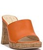 Color:Tangerine - Image 1 - Kashet Cork Heel Platform Sandals