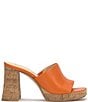 Color:Tangerine - Image 2 - Kashet Cork Heel Platform Sandals