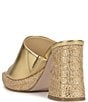 Color:Metallic Gold - Image 4 - Kashet Leather Raffia Heel Platform Sandals