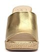 Color:Metallic Gold - Image 6 - Kashet Leather Raffia Heel Platform Sandals