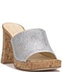 Color:Silver - Image 1 - Kashet2 Rhinestone Embellished Platform Cork Sandals