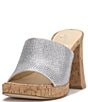 Color:Silver - Image 5 - Kashet2 Rhinestone Embellished Platform Cork Sandals