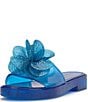 Color:Amalfi Blue - Image 5 - Kerah Rhinestone Flower Platform Jelly Slides