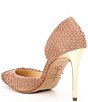 Color:Dusty Mauve - Image 3 - Lucina Snake Embossed Iridescent Heel Pumps