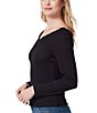Color:Black - Image 3 - Myra V-Neck Long Sleeve Pullover Top