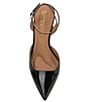 Color:Black - Image 5 - Nazela Patent Ankle Strap Dress Pumps