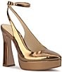 Jessica Simpson Nelica Metallic Ankle Strap Platform Pumps - Image 1