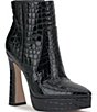 Jessica Simpson Nerix Crocodile Embossed Patent Platform Booties - Image 1