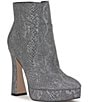 Jessica Simpson Nerix Snake Print Glitter Platform Booties - Image 1