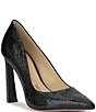 Jessica Simpson Omissia Snake Embossed Pointed Toe Pumps - Image 1