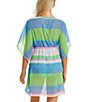 Color:Stripe Multi - Image 2 - On The Horizon Striped Print Plunging V-Neck Cover-Up Dress