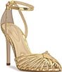 Jessica Simpson Paveri Lizard Embossed Strappy Caged Ankle Strap Pumps - Image 1
