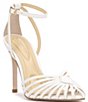 Jessica Simpson Paveri Lizard Embossed Strappy Caged Ankle Strap Pumps - Image 1