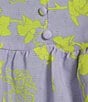 Color:Sweet Lavender/Hidden Lotus - Image 4 - Peyton Printed Flutter Sleeve Peplum Blouse