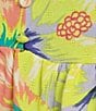Color:Almost Apricot/Candy Hibiscus - Image 4 - Peyton Tropical Floral Printed Flutter Sleeve Peplum Blouse
