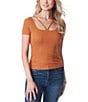 Color:Glazed Ginger - Image 1 - Pippa Knit Strappy Top