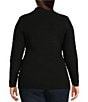 Color:Black - Image 2 - Plus Size Adena Cable Knit Mock Neck Sweater