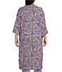 Color:Ultramarine-Solita - Image 2 - Plus Size Blakely Paisley Print Scallop Edge Sleeve Open-Front Kimono