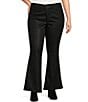 Color:Black Coated - Image 1 - Plus Size Charmed Fitted Stretch Flare Jeans