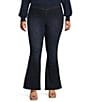 Color:Flawless - Image 1 - Plus Size High Rise Pull-On Flare Jeans