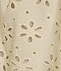 Color:Parchment - Image 4 - Plus Size Mareike Eyelet V-Neck Double Ruffle Short Sleeve Scalloped Hem Top