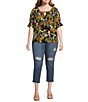 Color:On The Run - Image 3 - Plus Size Spotlight Straight Leg High Rise Distressed Detail Crop Jeans