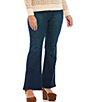 Color:Flawless - Image 1 - Plus Size Stretch Pull-On Flare Leg Jeans