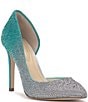 Color:Green/Silver - Image 1 - Prizma8 Ombre Rhinestone Embellished d'Orsay Pumps