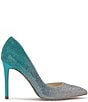 Color:Green/Silver - Image 2 - Prizma8 Ombre Rhinestone Embellished d'Orsay Pumps