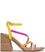 Color:Bubble Gum - Image 2 - Reyvin Colorblock Strappy Block Heel Sandals