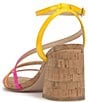 Color:Bubble Gum - Image 4 - Reyvin Colorblock Strappy Block Heel Sandals